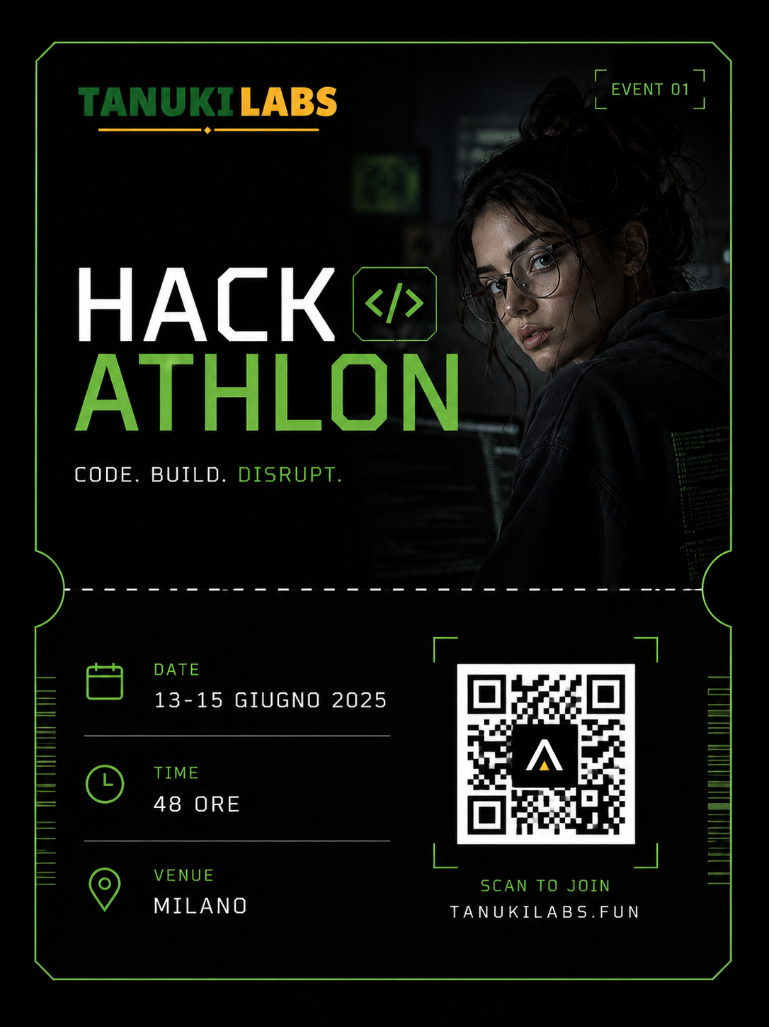 Tanuki Labs Hack Athlon event ticket, 13 to 15 June 2025 in Milan